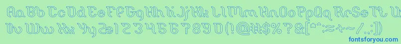 Miracle Hollow Font – Blue Fonts on Green Background