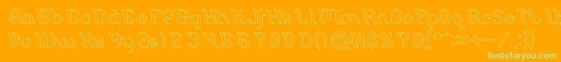 Miracle Hollow-Schriftart – Grüne Schriften auf orangefarbenem Hintergrund