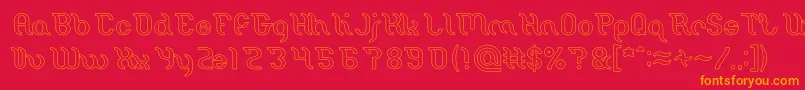 Miracle Hollow Font – Orange Fonts on Red Background