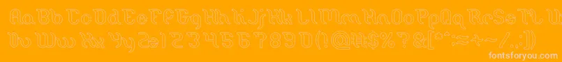 Miracle Hollow Font – Pink Fonts on Orange Background