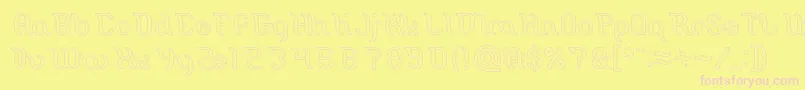 Miracle Hollow Font – Pink Fonts on Yellow Background