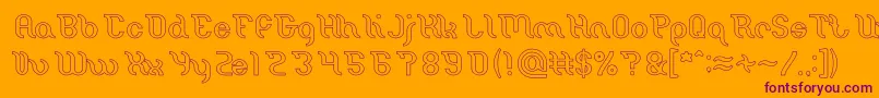 Miracle Hollow Font – Purple Fonts on Orange Background