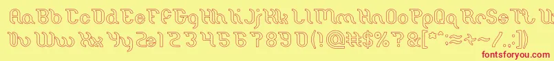 Miracle Hollow Font – Red Fonts on Yellow Background