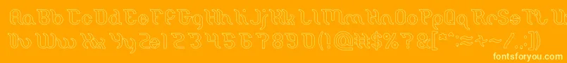 Miracle Hollow Font – Yellow Fonts on Orange Background