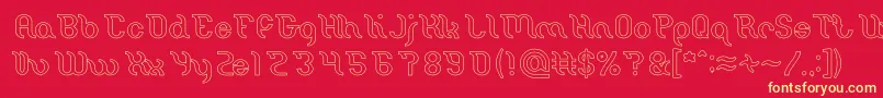 Miracle Hollow Font – Yellow Fonts on Red Background