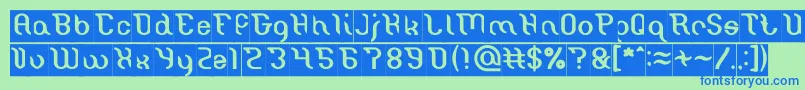 フォントMiracle Inverse – 青い文字は緑の背景です。