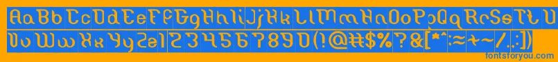 フォントMiracle Inverse – オレンジの背景に青い文字