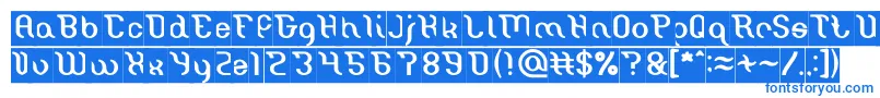 フォントMiracle Inverse – 白い背景に青い文字