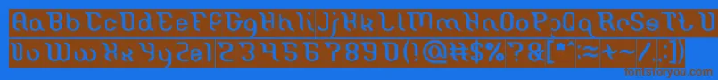Miracle Inverse Font – Brown Fonts on Blue Background