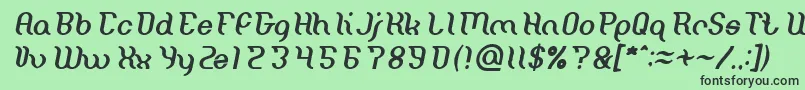 Miracle Italic-Schriftart – Schwarze Schriften auf grünem Hintergrund