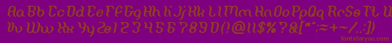 Fonte Miracle Italic – fontes marrons em um fundo roxo