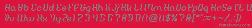 Miracle Italic Font – Gray Fonts on Red Background