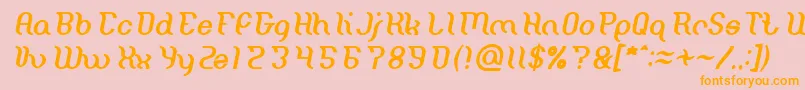 Miracle Italic Font – Orange Fonts on Pink Background