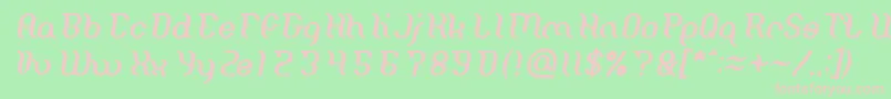 Weitere Informationen zur Miracle Italic-Schriftart Miracle Italic-Schriftart – Rosa Schriften auf grünem Hintergrund