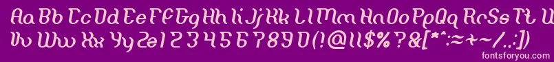 Miracle Italic Font – Pink Fonts on Purple Background