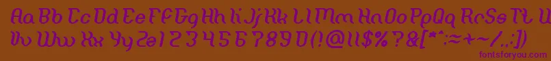 Miracle Italic Font – Purple Fonts on Brown Background