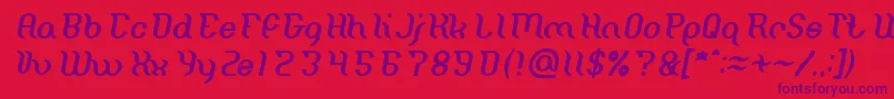 フォントMiracle Italic – 赤い背景に紫のフォント
