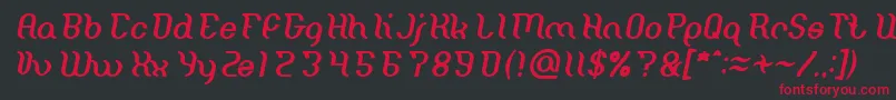 フォントMiracle Italic – 黒い背景に赤い文字