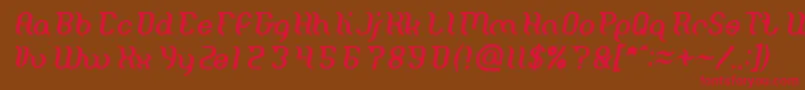 Miracle Italic-fontti – punaiset fontit ruskealla taustalla
