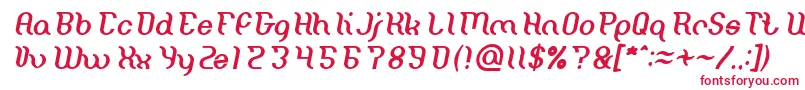 フォントMiracle Italic – 赤い文字