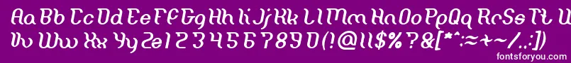 Miracle Italic-fontti – valkoiset fontit violetilla taustalla