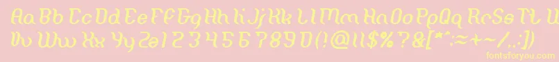 Miracle Italic Font – Yellow Fonts on Pink Background