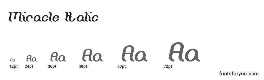 Размеры шрифта Miracle Italic
