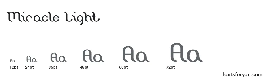 Miracle Light Font Sizes