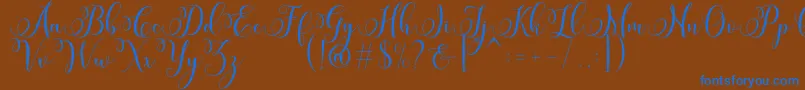 Miracle Script Free-Schriftart – Blaue Schriften auf braunem Hintergrund