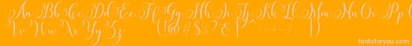 Miracle Script Free-Schriftart – Rosa Schriften auf orangefarbenem Hintergrund