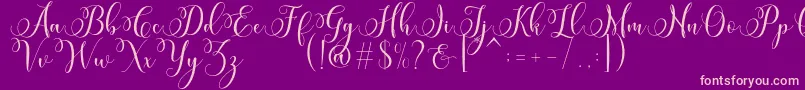 Miracle Script Free Font – Pink Fonts on Purple Background