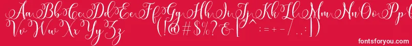 Miracle Script Free Font – White Fonts on Red Background