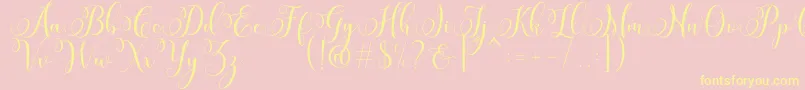 Miracle Script Free-Schriftart – Gelbe Schriften auf rosa Hintergrund