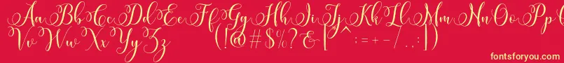 Miracle Script Free Font – Yellow Fonts on Red Background