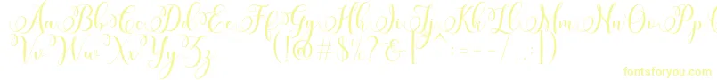 Miracle Script Free-Schriftart – Gelbe Schriften auf weißem Hintergrund