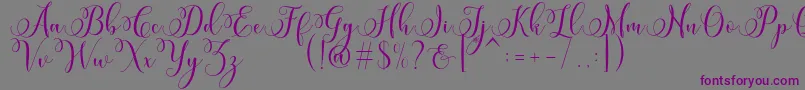 Miracle Script Free Font – Purple Fonts on Gray Background