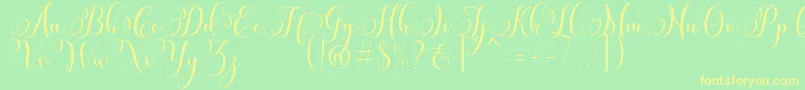 Miracle Script Free Font – Yellow Fonts on Green Background