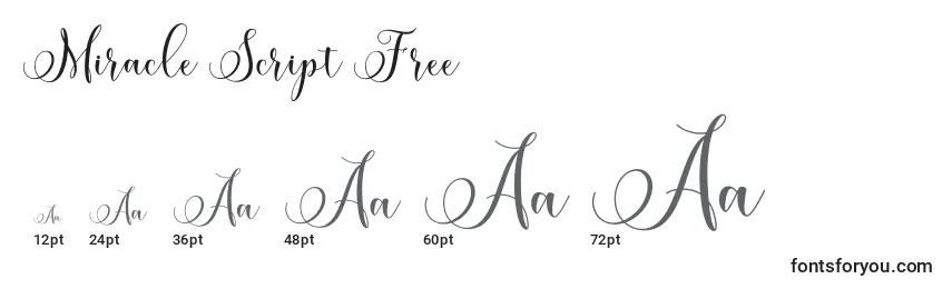 Miracle Script Free (134437) Font Sizes