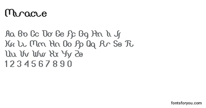 Schriftart Miracle (134439) – Alphabet, Zahlen, spezielle Symbole