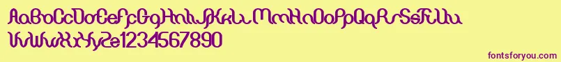 Miracle Font – Purple Fonts on Yellow Background