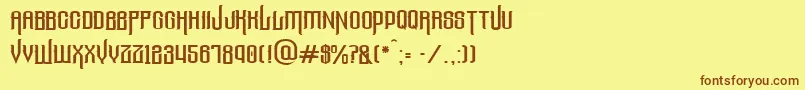 Thelostcanyon Font – Brown Fonts on Yellow Background