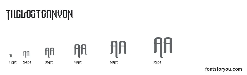 Thelostcanyon Font Sizes