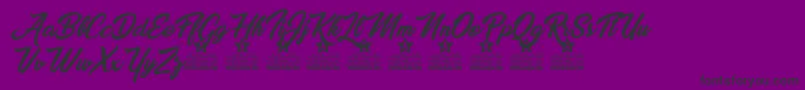 Miraflor Personal Use-Schriftart – Schwarze Schriften auf violettem Hintergrund