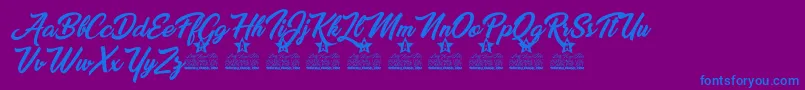 Miraflor Personal Use Font – Blue Fonts on Purple Background