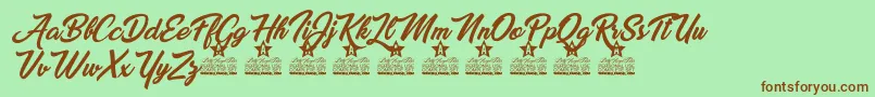 Miraflor Personal Use Font – Brown Fonts on Green Background