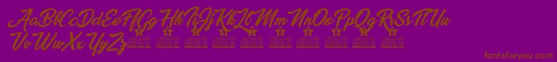 Miraflor Personal Use Font – Brown Fonts on Purple Background