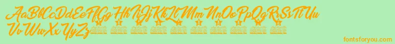 Miraflor Personal Use Font – Orange Fonts on Green Background