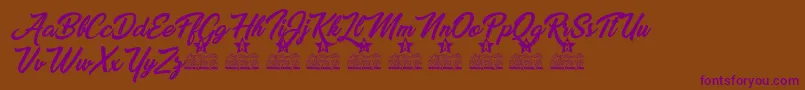 Miraflor Personal Use Font – Purple Fonts on Brown Background