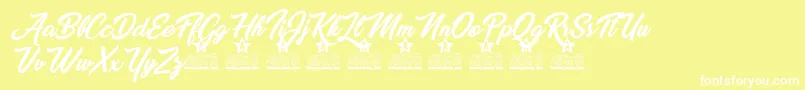 Miraflor Personal Use Font – White Fonts on Yellow Background