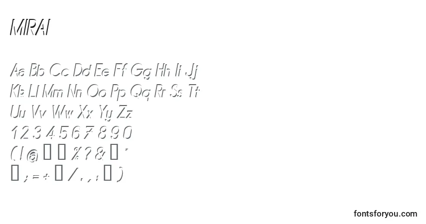 Czcionka MIRAI    (134441) – alfabet, cyfry, specjalne znaki